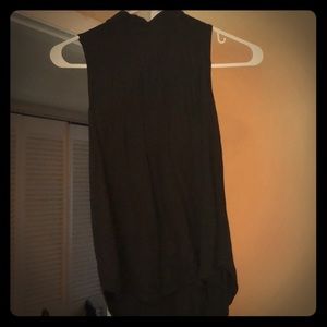 Black mock neck top